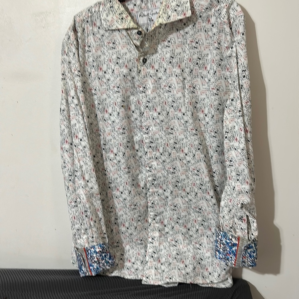 Robert Graham limited edition long sleeve playing card button up dress shirt